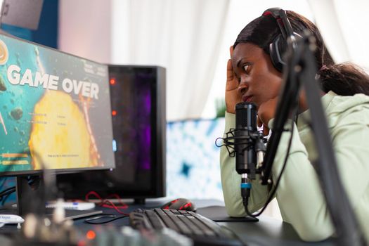 African esport streamer being upset losing video game