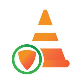 training cone defense shield illlustration design. training cone defense shield icon isolated on white background. ready use vector.
