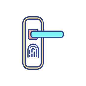 Fingerprint scanner for keyless door lock RGB color icon