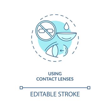 Using contact lenses concept icon