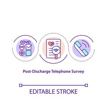 Post discharge telephone survey concept icon