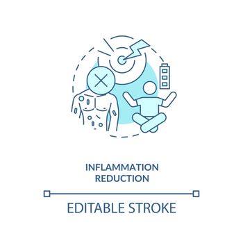 Inflammation reduction blue concept icon