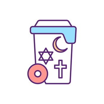 Global religions RGB color icon