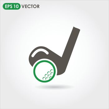 golf club with ball single vector icon