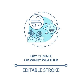 Dry climate or windy weather concept icon
