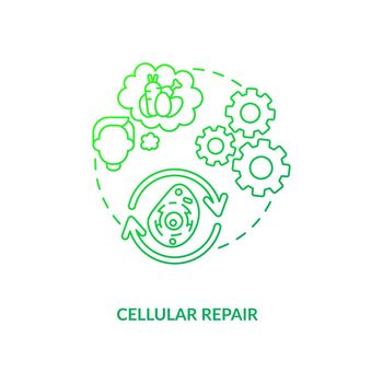 Cellular repair dark green concept icon