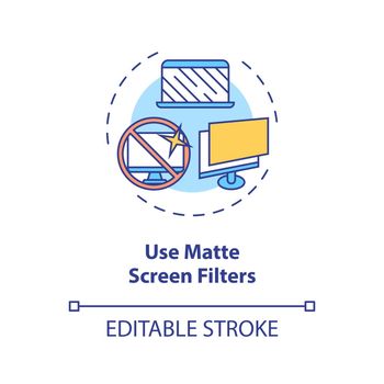 Use matte screen filters concept icon