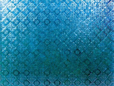 Blue color Frosted glass embossed