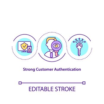 Strong customer authentication concept icon