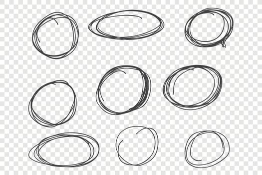 Round chaotic scribble frames set