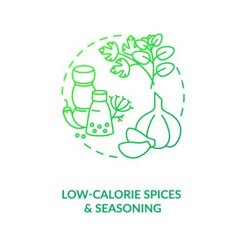 Low calorie spices and seasoning dark green concept icon