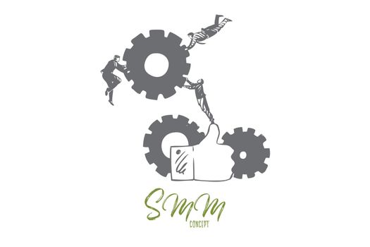 SMM concept sketch. Isolated vector illustration