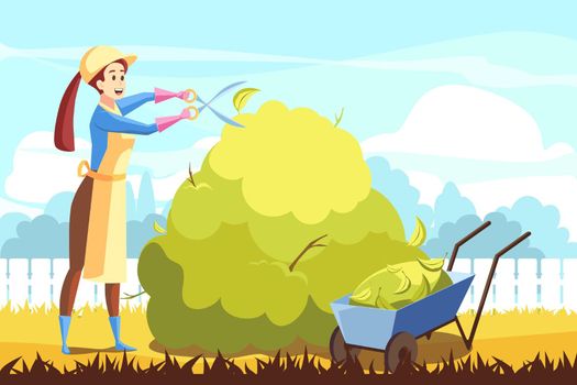 Agriculture, gardening, trimming volunteering concept