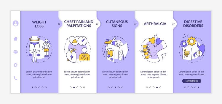 Post-covid health effects onboarding vector template