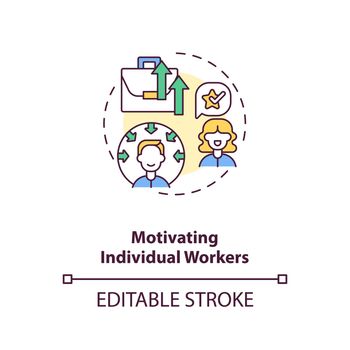 Motivating individual workers concept icon