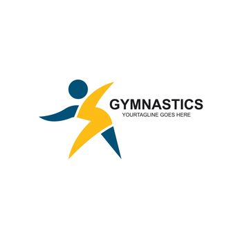 gymnastics or aerobics icon vector illustration design template