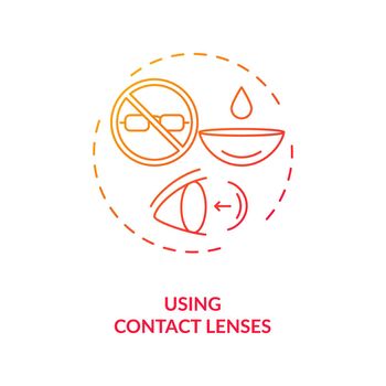 Using contact lenses concept icon