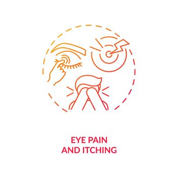 Eye pain and itching concept icon