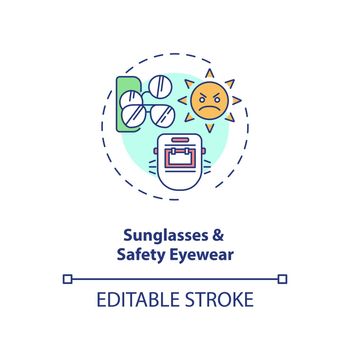 Sunglasses and safety eyewear concept icon