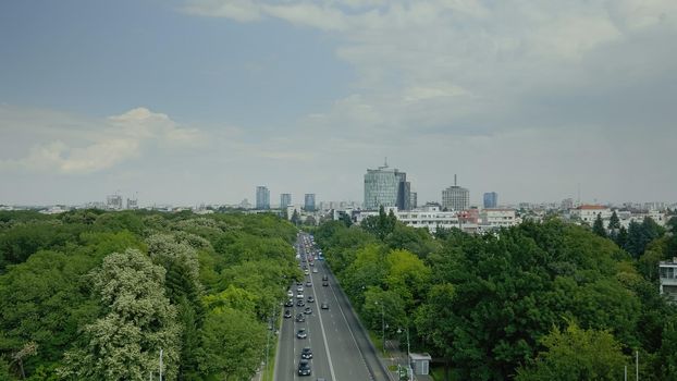 Skyline aerial landscape of metropolitan city