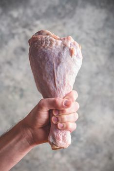 Raw turkey leg