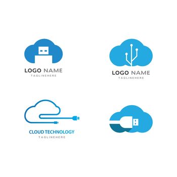 cloud technology logo vector template