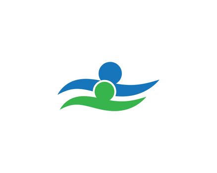 Healthy life people swimming logo