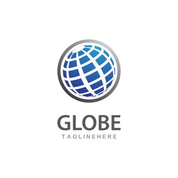 Globe technology ilustration logo vector template