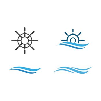 Ship wheel icon ilustration vector 