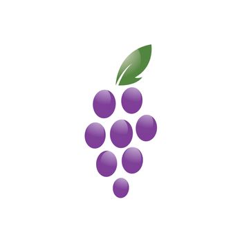 Grape with leaf logo vector 