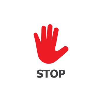 Hand blocking logo