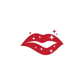 Beauty lips women icon vector template