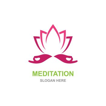Meditation yoga logo template 