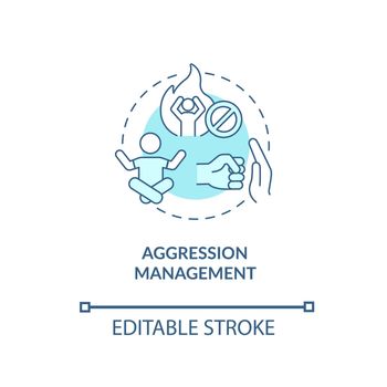 Aggression management concept icon