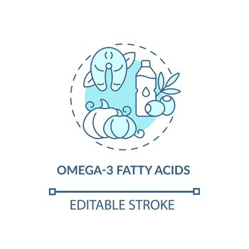 Omega three fatty acids concept icon