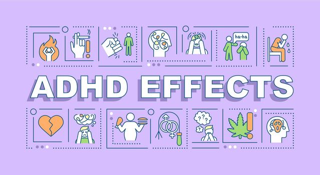 ADHD effects word concepts banner