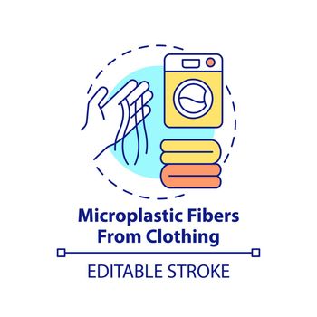 Microplastic fibers from clothing concept icon
