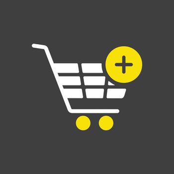 Shopping cart icon with plus sign