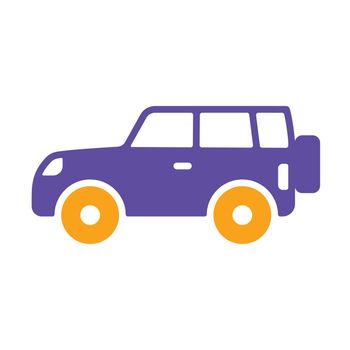 SUV car flat vector glyph icon isolated