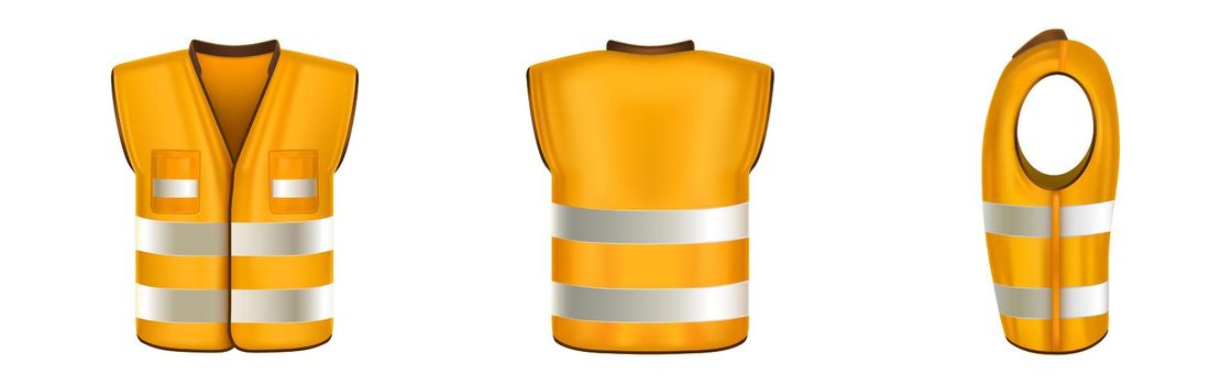Orange safety vest with reflective stripes