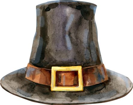 Hand-drawn Pilgrim hat. Illustration on a Thanksgiving holidays.