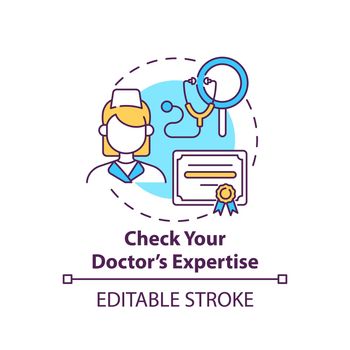 Check your doctor expertise concept icon