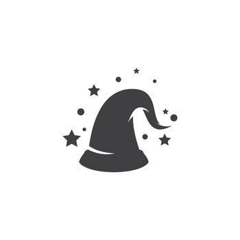 Wizard cap carachter logo vector