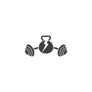 Dumbbell and fitness logo icon 