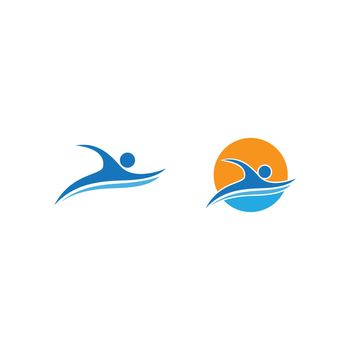 Swimming sport logo ilustration vector
