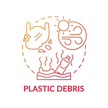 Plastic debris concept icon