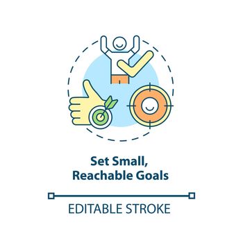 Set small, reachable goals concept icon