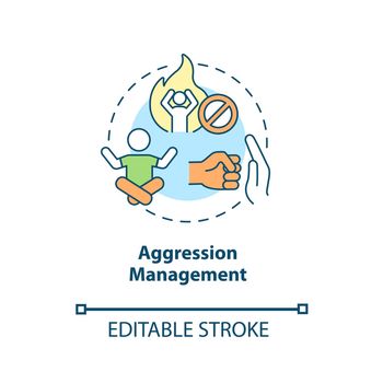 Aggression management concept icon