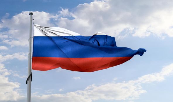 Russia flag - realistic waving fabric flag.