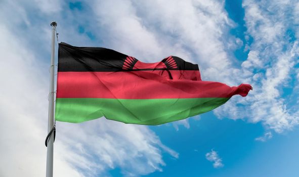 Malawi flag - realistic waving fabric flag.